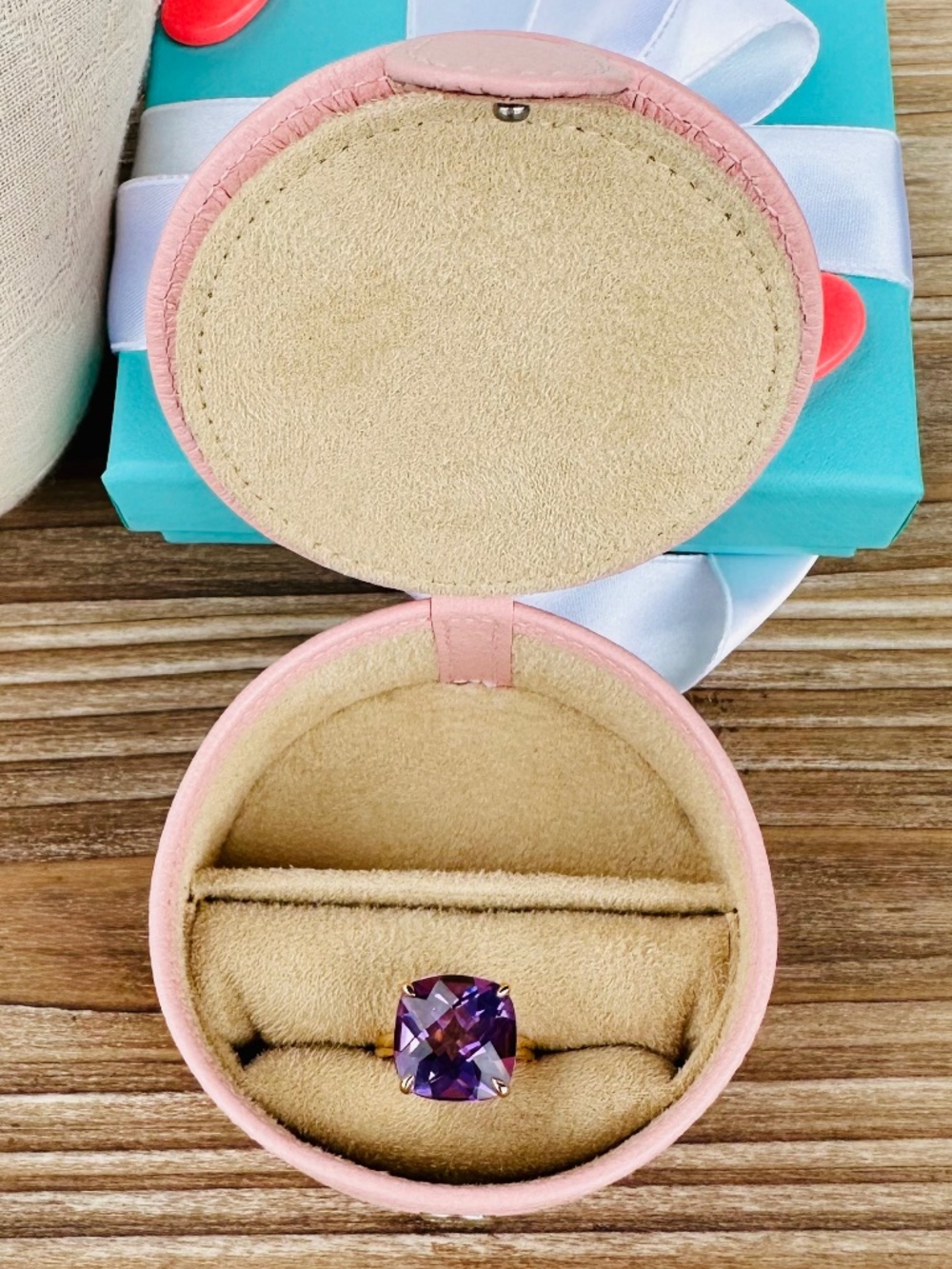 Tiffany & Co. Pink Leather Jewelry Box